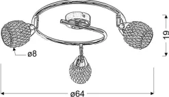 Lampa sufitowa Clear spirala 3x40W G9  transparentny