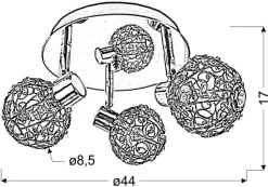 Lampa sufitowa Collar plafon 3x40W G9 chrom