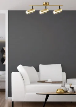 Lampa sufitowa Colly mosiądz 3x15W GU10  klosz mosiądz