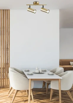 Lampa sufitowa Colly mosiądz 2x15W GU10  klosz mosiądz