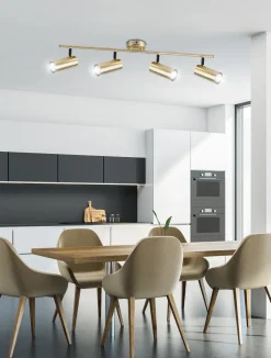 Lampa sufitowa Colly mosiądz 4x15W GU10  klosz mosiądz