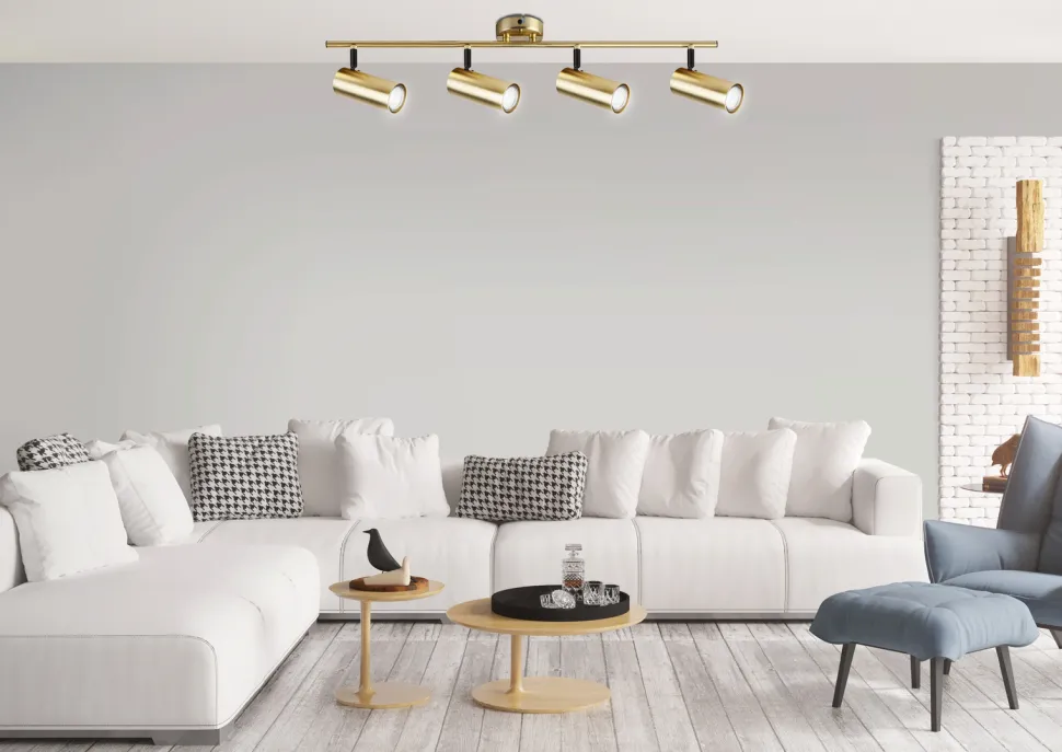 Lampa sufitowa Colly mosiądz 4x15W GU10 klosz mosiądz