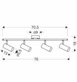 Lampa sufitowa Colly mosiądz 4x15W GU10 klosz mosiądz
