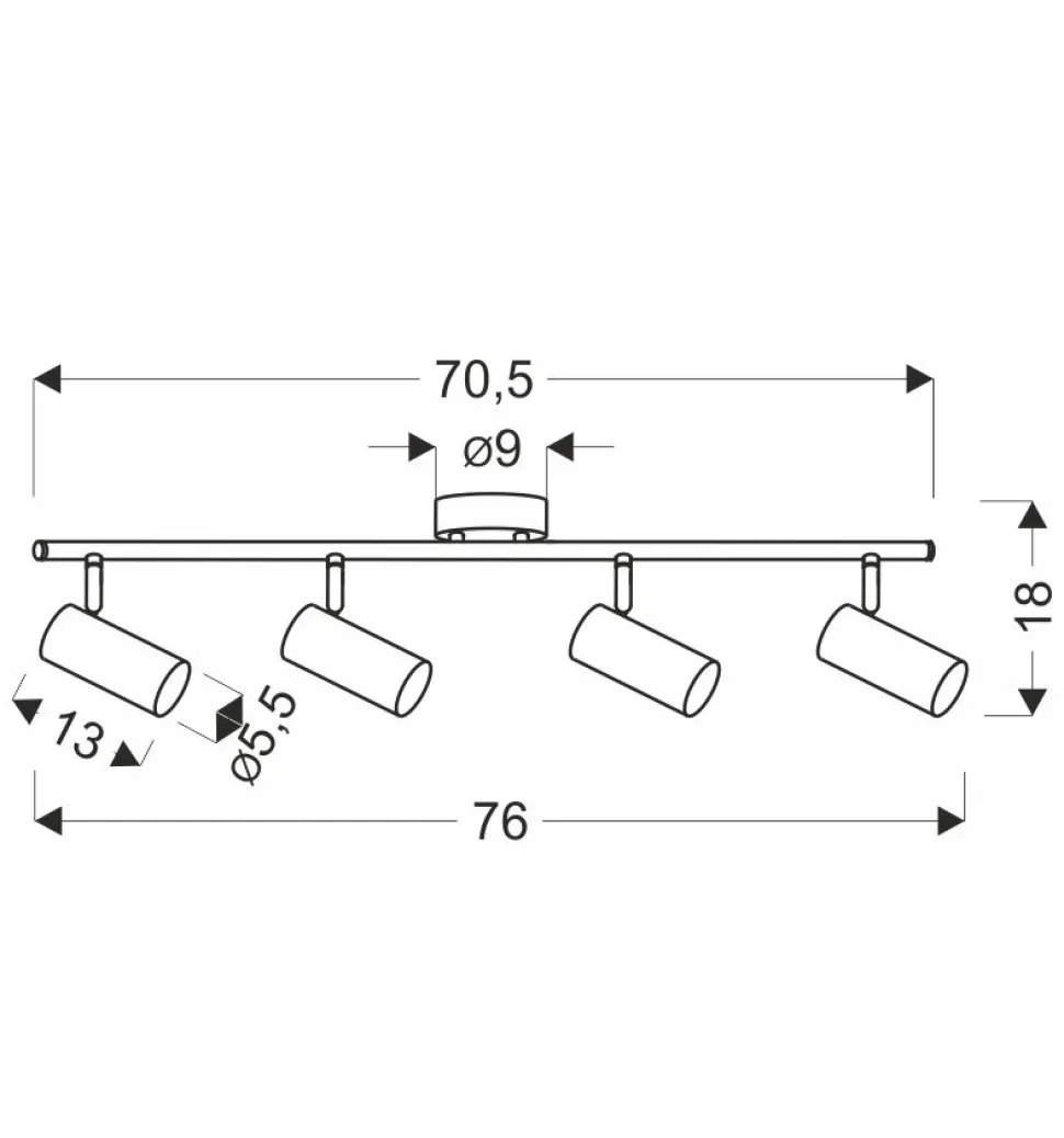 Lampa sufitowa Colly mosiądz 4x15W GU10 klosz mosiądz