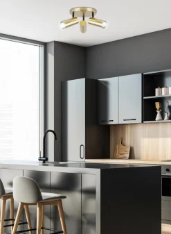 Lampa sufitowa Colly plafon mosiądz 3x15W GU10 klosz mosiądz