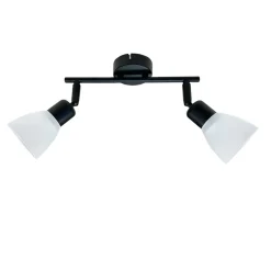 Lampa sufitowa Costa listwa 2x40W E14 czarny klosz biały