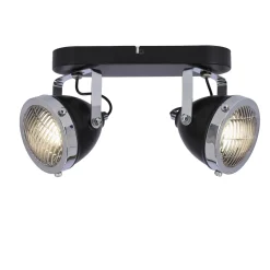 Lampa sufitowa Crazy listwa czarny 2x15W  GU10 klosz bezbarwny
