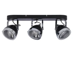 Lampa sufitowa Crazy listwa czarny 3x15W GU10 klosz bezbarwny