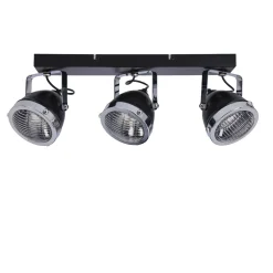 Lampa sufitowa Crazy listwa czarny 3x15W  GU10 klosz bezbarwny