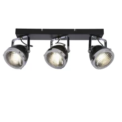 Lampa sufitowa Crazy listwa czarny 3x15W  GU10 klosz bezbarwny