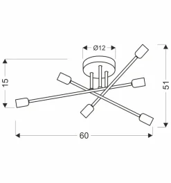 Lampa sufitowa Crespilo lampa sufitowa  czarny 6x40W E27