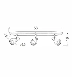 Lampa sufitowa Cross listwa 3x50W GU10  miedziany