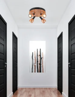 Lampa sufitowa Cross plafon 4x50W GU10  miedziany