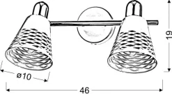 Lampa sufitowa Discovery listwa 2x40W  E14 chrom/biały