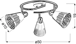 Lampa sufitowa Discovery spirala 3x40W  E14 chrom/biały