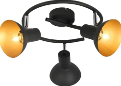 Lampa sufitowa Diso spirala 3x40W E27 czarny+zloto