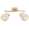 Lampa sufitowa Dubai listwa różowy złoty  2x40W E14 klosz złoty z kryszt transp