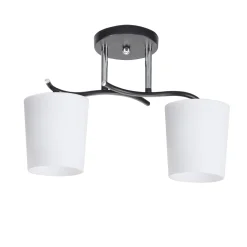 Lampa sufitowa Esnyr chromowy+czarny 2x40 E27 klosz biały