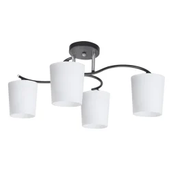 Lampa sufitowa Esnyr chromowy+czarny 4x40 E27 klosz biały