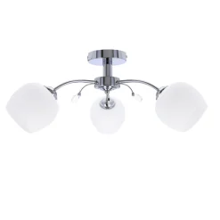Lampa sufitowa Estar chromowy 3x40W E27  klosz biały