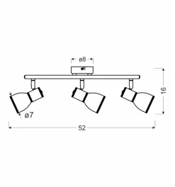 Lampa sufitowa Fido listwa 3x40W E14  biały+chrom