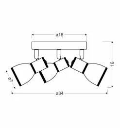 Lampa sufitowa Fido plafon 3x40W E14 biały+chrom