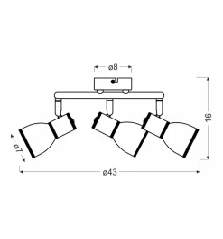 Lampa sufitowa Fido spirala 3x40W E14  biały+chrom
