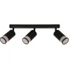Lampa sufitowa Flin listwa czarny 3x15W  GU10 klosz czarny+złoty