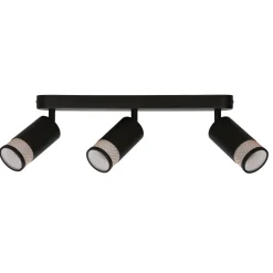 Lampa sufitowa Flin listwa czarny 3x15W  GU10 klosz czarny+złoty