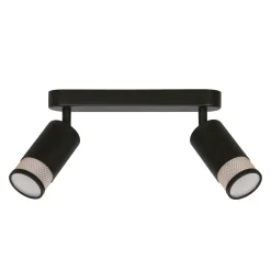 Lampa sufitowa Flin listwa czarny 2x15W  GU10 klosz czarny+złoty