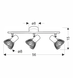 Lampa sufitowa Fly listwa 3x40W E14  czarny