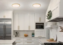 Lampa sufitowa Gandava plafon 18W LED 29cm biało drewniany 4000K