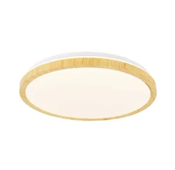 Lampa sufitowa Gandava plafon 24W LED  38cm biało drewniany 4000K
