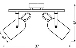 Lampa sufitowa Gray listwa 2x40W E14  szary