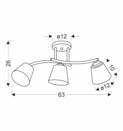 Lampa sufitowa Greco brunatny+złoty 3x40  E27 klosz biały