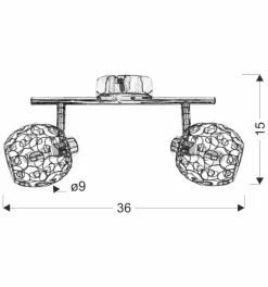 Lampa sufitowa Horus listwa 2x40W G9  chrom