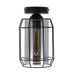 Lampa sufitowa Jonera czarny 1x40W E27  klosz dymiony