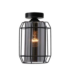 Lampa sufitowa Jonera czarny 1x40W E27  klosz dymiony