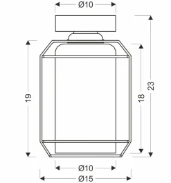 Lampa sufitowa Jonera czarny 1x40W E27  klosz dymiony