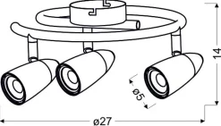 Lampa sufitowa Liberty spirala 3x4W LED  chrom
