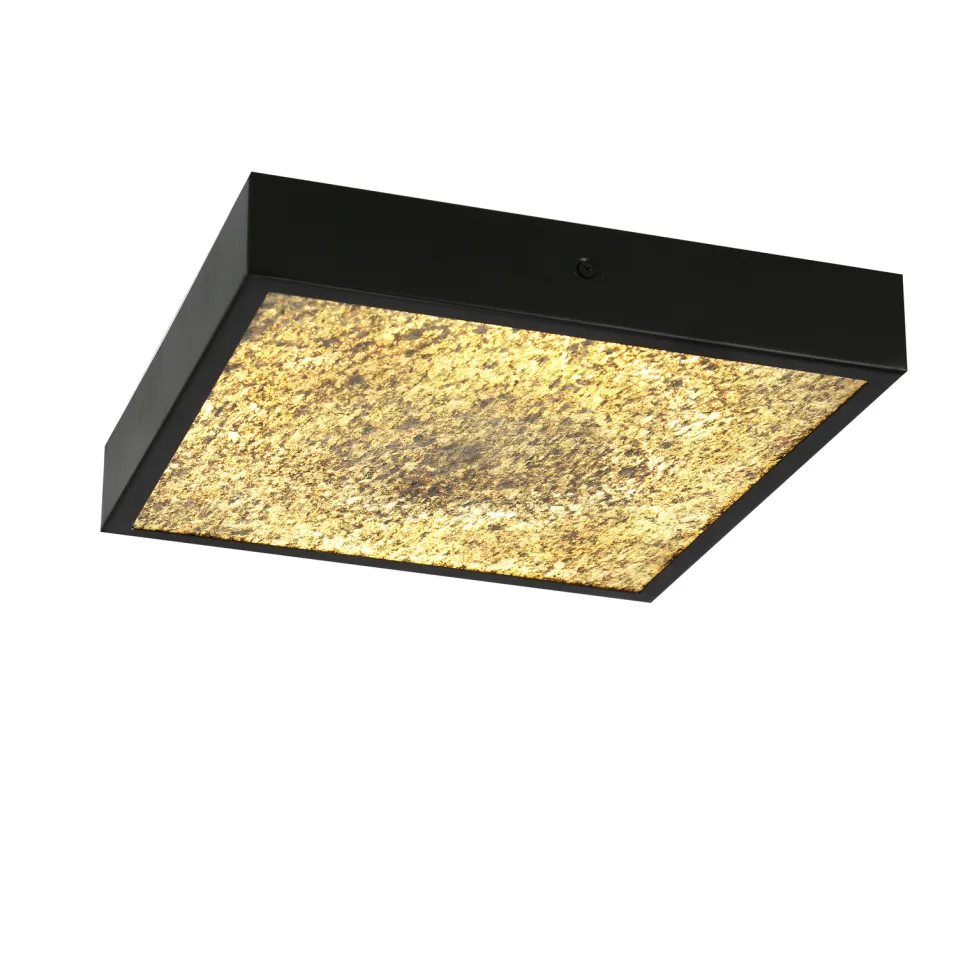 Lampa sufitowa Luxan 29x29 czarny 28W LED 4000K fornir golden