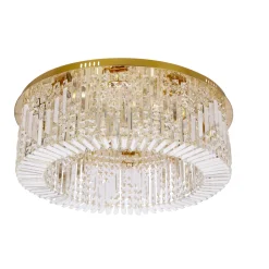 Lampa sufitowa MARANGA plafon złoty 10x10W E14 kryształy bezbarwne