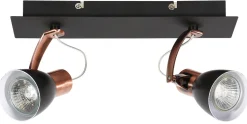 Lampa sufitowa Markus listwa 2x50W GU10 czarny+miedziany bez żarówki