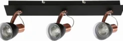 Lampa sufitowa Markus listwa 3x50W GU10 czarny+miedziany bez żarówki
