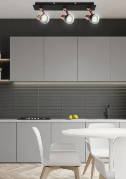 Lampa sufitowa Markus listwa 3x50W GU10  czarny+miedziany bez żarówki