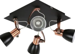 Lampa sufitowa Markus plafon 4x50W GU10 czarny+miedziany bez żarówki