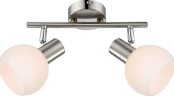 Lampa sufitowa Mauro listwa 2x4W E14 LED rgb satyna nikiel z pilotem