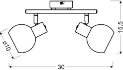Lampa sufitowa Mauro listwa 2x4W E14 LED  rgb satyna nikiel z pilotem