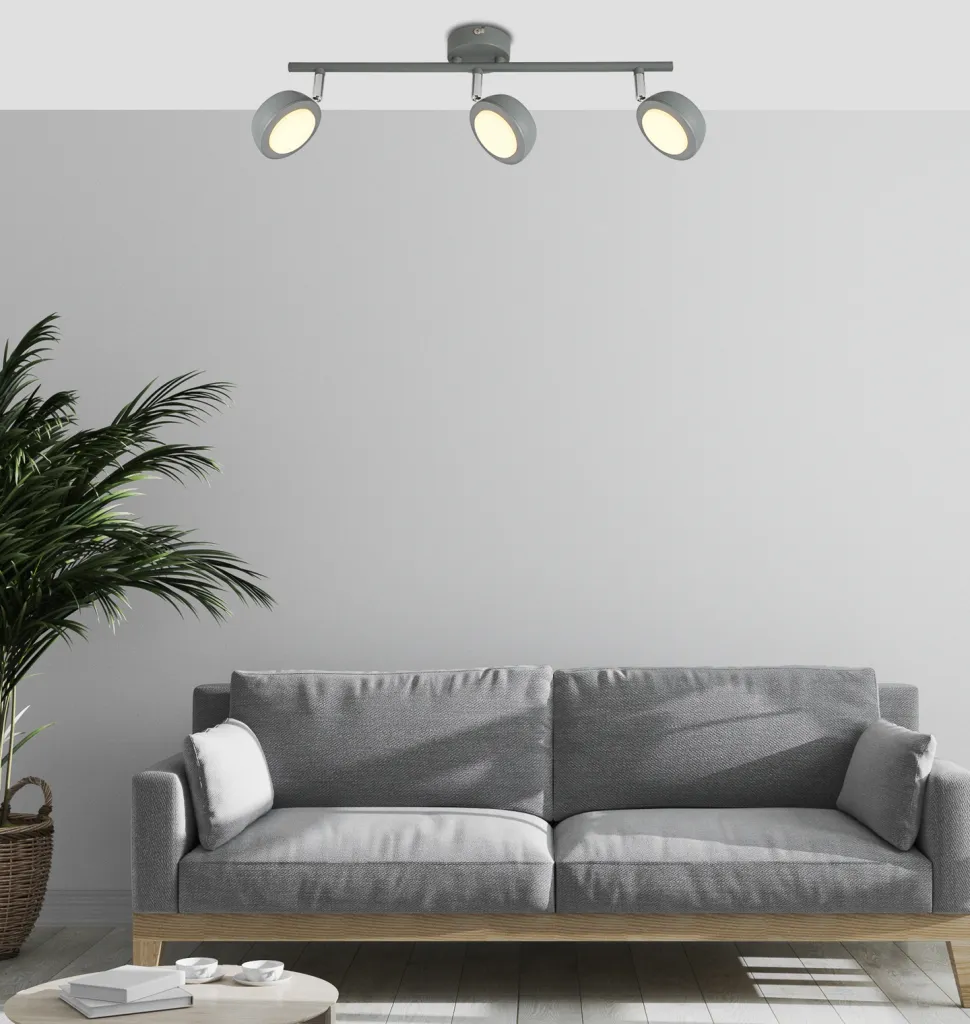 Lampa sufitowa Mild listwa 3x6W LED szary 3000K