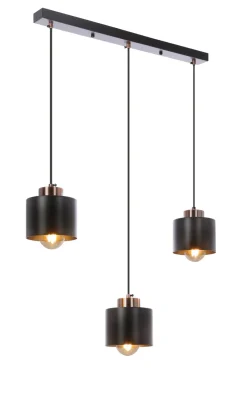 Lampa sufitowa Olena czarna 3x60W E27 klosz czarny